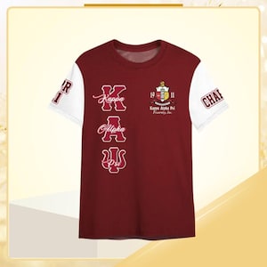 Kappa Alpha Psi T-Shirt Custom Chapter, Personalized Crimson Shirt White Sleeve Since 1911 Fraternity Shirt, Divine 9 Greek Gear for Men