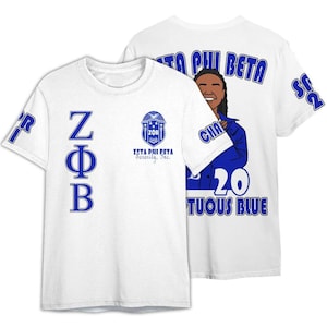 Camiseta personalizada del capítulo Zeta Phi Beta, camiseta blanca personalizada de la hermandad Zeta Phi Beta 1920, ropa de la vida griega para regalo de hermandad