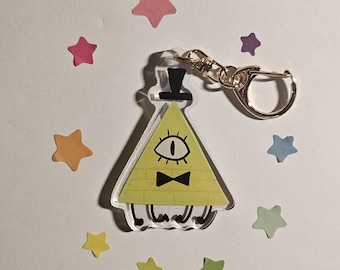 Double-Sided Bill Cipher Keychain