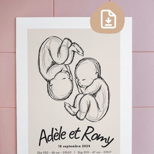 Póster digital - Nacimiento de gemelos