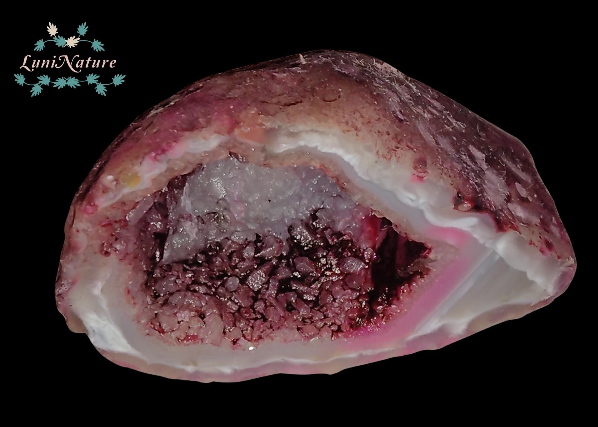 46グラム天然瑪瑙 - ユニークなエネルギーと美しさの石 - ピンク