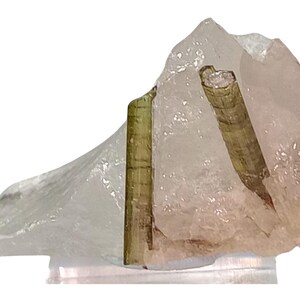 Verdelite Tourmaline on Natural Quartz Matrix - 11 grams, origin Brazil Minas Gerais, pocket stones...