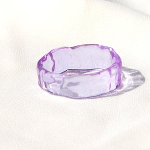 Purple Glass Ring | Handmade Minimalist Jewelry | Chunky Dainty Statement Ring for Women | Gift for Her | Modern Simple Cocktail Ring