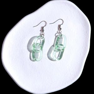 Glass Chain Dangle Earrings with Stainless Steel Hooks image 14