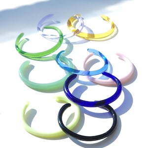 Colorful Glass Arm Cuff | Chunky Stackable Bangle Bracelet