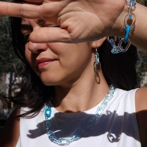Glass Chain Dangle Earrings with Stainless Steel Hooks image 12