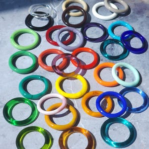 Stackable Colorful Murano Glass Ring | 21 Sizes 30 Colors