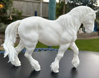 Suffolk Punch Horse Resin Model | 1/6 Scale Available | Unpainted ABS White Resin