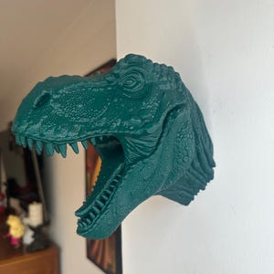 T-Rex Dinosaur Head Wall Art Mount | Tyrannosaurus Rex 3D Printed Bust