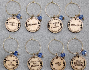 Star Trek Sayings Quotes Wine Charms - My Version