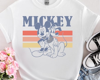 Retro Mickey and Pluto Shirt: Disneyland Family Matching Tee