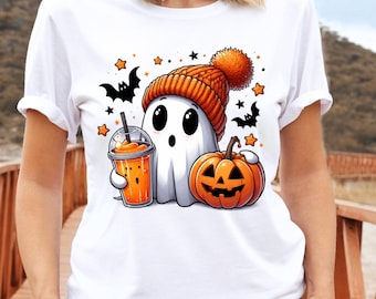 Halloween Ghost Graphic Tee, Spooky Season Shirt