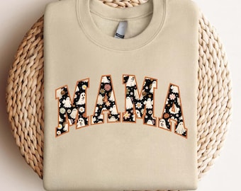 Halloween Mama Sweatshirt: Spooky Ghost Mom Shirt