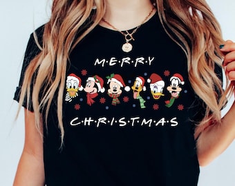 Merry Christmas Mickey and Friends Shirt,Disney Christmas Shirt,Disney Family Shirt,Disneyland Xmas Holiday Shirt,Mickey Merry Christmas Tee