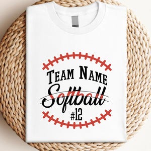 Personalized Softball Mom Shirt: Custom Team Name & Number Tee