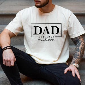 Custom Dad T Shirt With Kid Names, Father&#39;s Day Gift, New Dad Shirt, Personalized Dad Shirt, Custom Kids Names Shirt, Fathers Day Shirt