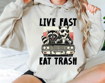 Funny Raccoon Meme Hoodie: Cute Trash Panda Pullover, Cozy Animal Lover Sweatshirt, Quirky Raccoon Graphic Gift