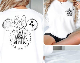 The Happiest Place On Earth Sweatshirt, Minnie Magical Castle Sweatshirt, Disney Family Trip Sweatshirt, Disneyland Vacation Sweatshirt
