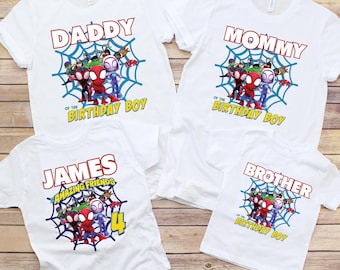Spidey and His Amazing Friends Birthday Shirt, Spiderman shirts Custom Kids shirts, Spidey Shirt, 4th Birthday Boy Shirt, birthday boy shirt