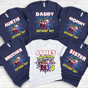 Spidey and His Amazing Friends Birthday Shirt, Spiderman shirts Custom Kids shirts, Spidey Shirt, 4th Birthday Boy Shirt, birthday boy shirt