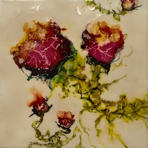 Roses Encaustic Art Painting with Encaustic Flowers Art