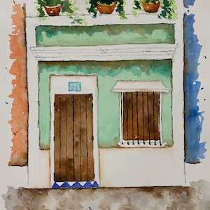 Old San Juan Original Painting, Viejo San Juan Arte, San Juan Puerto Rico, Puerto Rico Art, Puerto Rico Souvenir, Old San Juan Watercolor