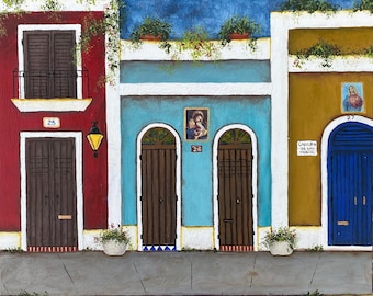 Old San Juan Painting and Viejo San Juan Arte