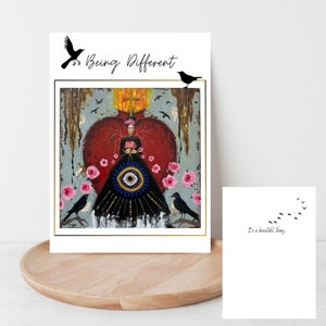 Unterschiedliche Grußkarte; Special Message Grußkarte; Custom Made Grußkarte; Original Kunst Grußkarte; Frida Kahlo Karte