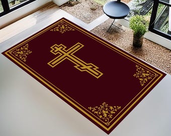 4 Variation Personalized Christian Prayer Rug: Jesus & Cross Design