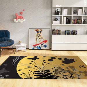 Girls Room Rug,Butterfly Rug,Blossom Rug,Affordable Rug,Area Rug,Gift For Her,Non Slip,Modern Carpet,Popular Carpet,Colorful Rug,Decor Rug