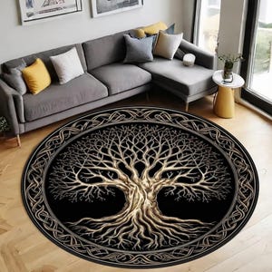 Viking Tree of Life Rug: Norse Pagan Decor, Witchy Art