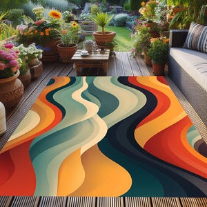 Motif Outdoor Rug: Washable Non-Slip Patio Carpet