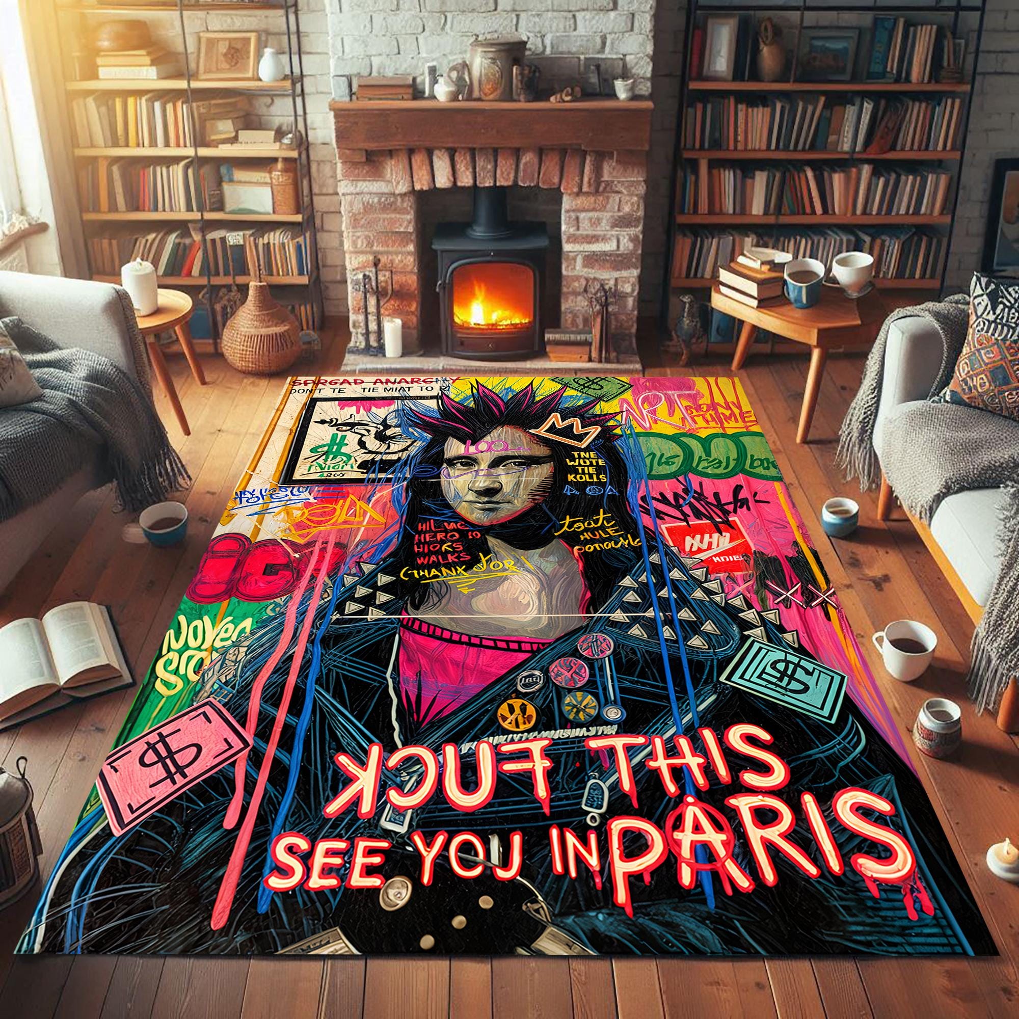 Graffiti Rug,Custom Rug,Pop Art Rug,Rugs for Living Room,Colorful Art Rug,Women Rug,Unique Rug,Cool Rugs,Modern Rug,Area Rugs,Gifts for Her