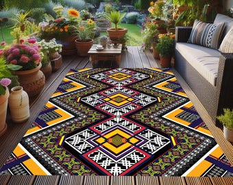 Motif Outdoor Rug: Washable Non-Slip Patio Area Rug