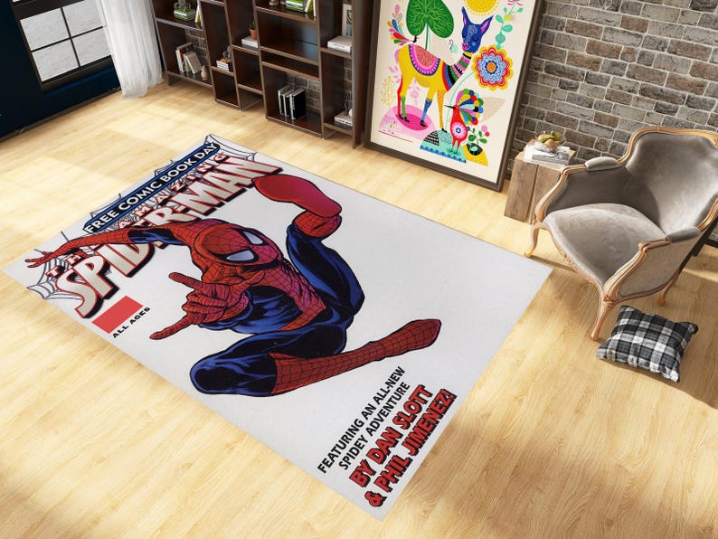 Spiderman Comic Book Rug: Legend Kids Decor, Movie Carpet - Etsy