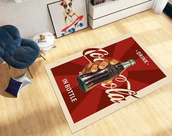 Coca Cola Area Rug: Washable Anti-slip Coke Carpet - Etsy