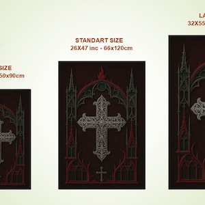 Christian Prayer Rug: Jesus Decor, Catholic Mat, Orthodox Carpet, Cross Design image 3
