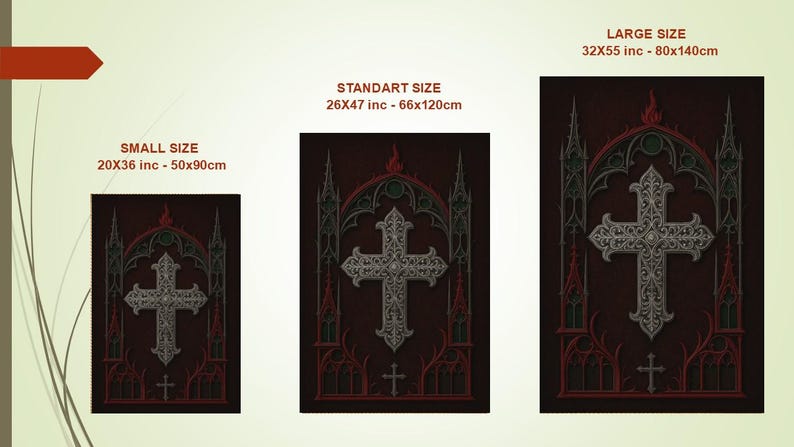 Christian Prayer Rug: Jesus Decor, Catholic Mat, Orthodox Carpet, Cross Design image 3