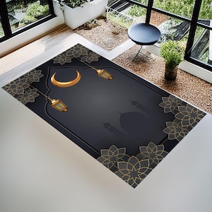 Prayer Rug for Muslim, Mosque Pattern Prayer Mat, Gebetsteppich, Turkish Prayer Rug, Personalize Prayer Mat, Muslim Rug, Ramadan Gift