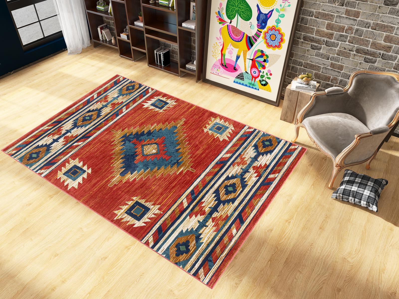 Navajo Tribal Style Area Rug, Native American Ethnic Motif ...