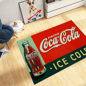 Coca Cola Rug: Retro Coke Can Design, Vintage Style - Etsy