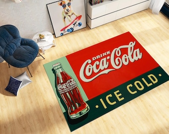 Coca Cola Cherry Rug: Purple Coke, Vintage Decor - Etsy