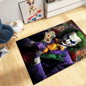 Joker Art Rug, Joker Decor Rug, Boys Room Decor, Joker Comic Poster, Cool Rug, Joker Rug, Movie Rug, Decor Carpet, Non Slip, Area Rug 6x9