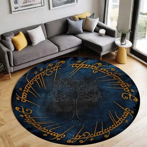 Basketball Round Rug: Sports Kids Room Mat, Modern Area Rug