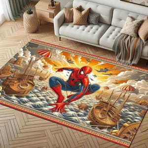 Cartoon Rug,Spiderman Rug,Kids Room Rug,Boys Room Rug,Trendy Rug,Popular Carpet,Non Slip,Gift For Kids,Washable Rug,Durable Carpet