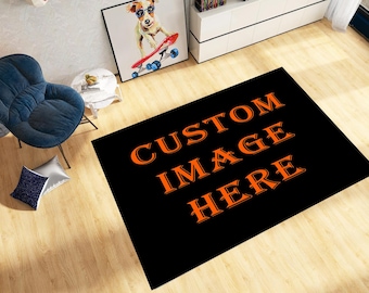 Personalized Photo Rug: Custom Logo, Washable Microfiber Polyester
