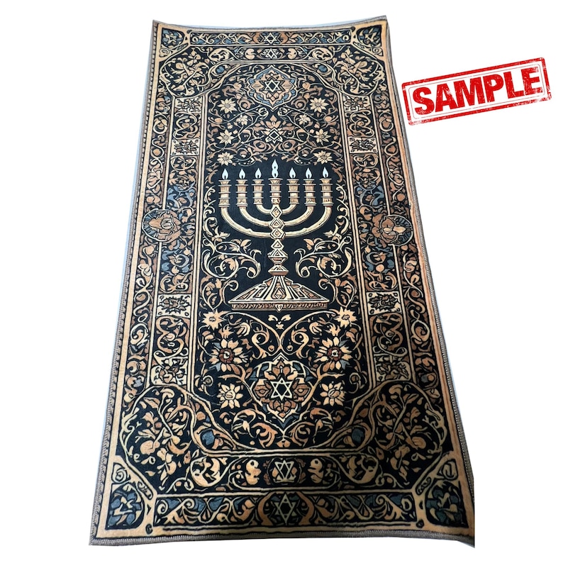 Christian Prayer Rug: Jesus Decor, Catholic Mat, Orthodox Carpet, Cross Design image 5