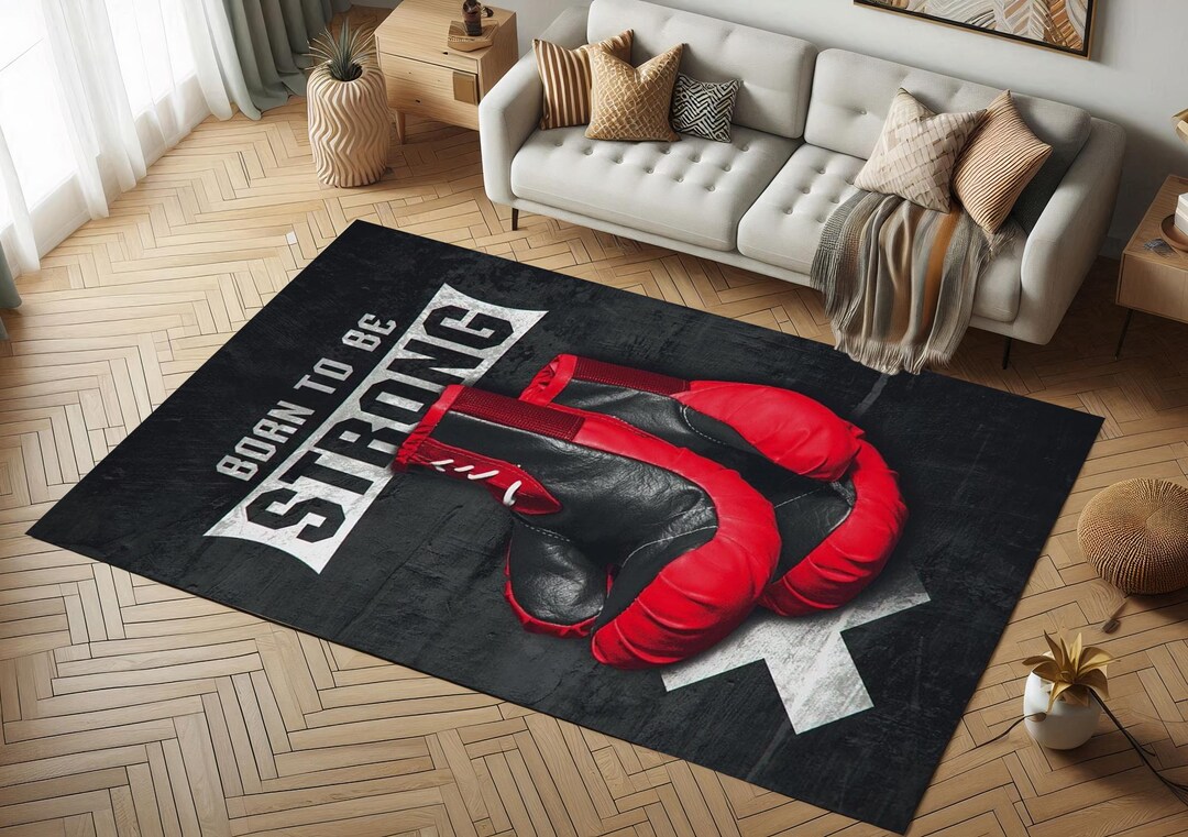 Boxing Gloves Rug: Modern GYM Motivation Area Rug - Etsy