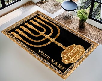 Menorah Prayer Mat: Jewish Gifts, Hebrew Israelite Decor
