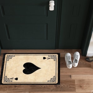 Playcard Mat, Ace of Heart, Welcome Mat, Doormat, Soft Rug, Outdoor Mat, Personalized Doormat, Funny Doormat, Doormat Rug, Outdoor Decor